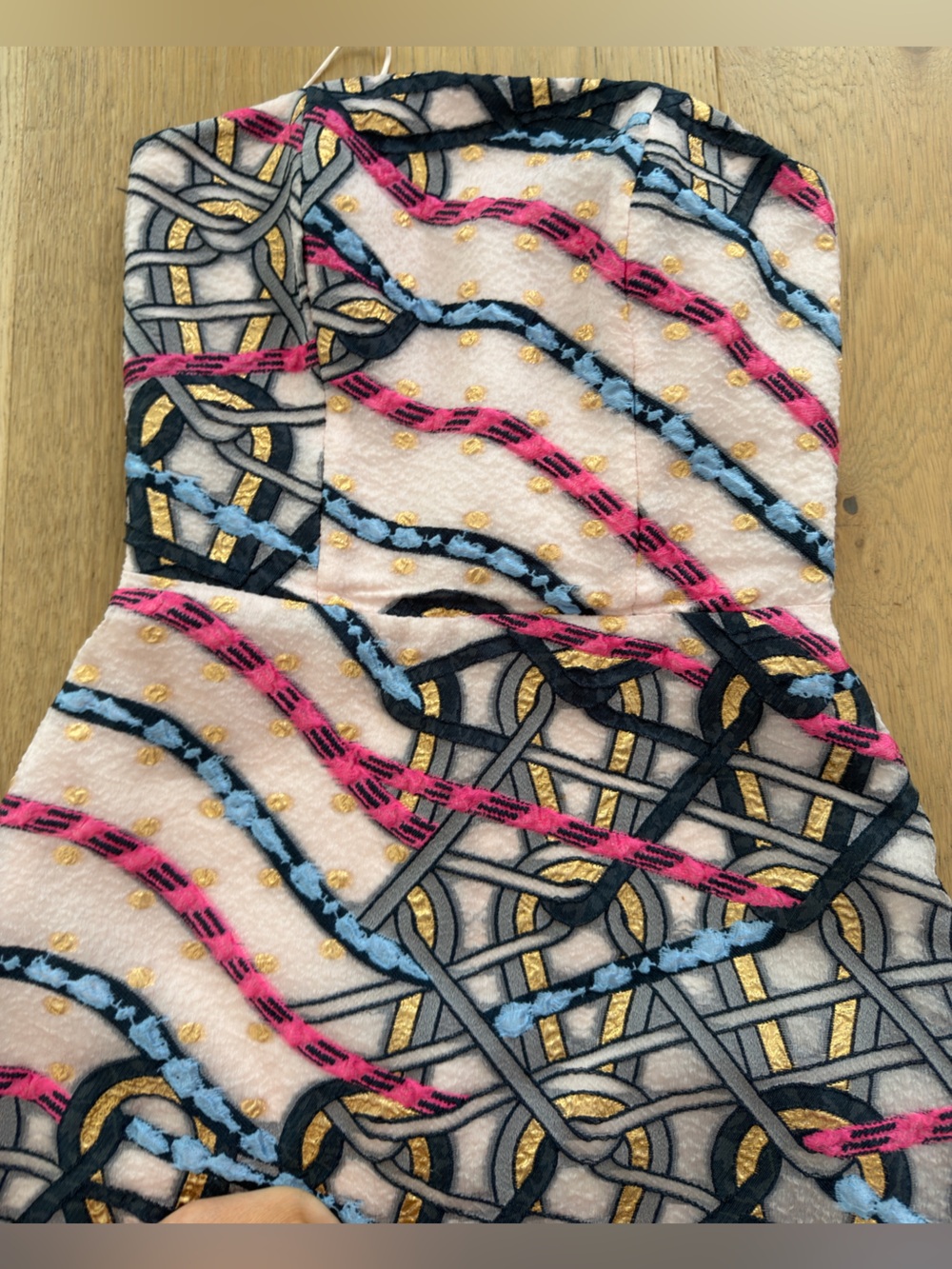 Patterned Pink Multicolor Textured Top - Picture 7 of 11